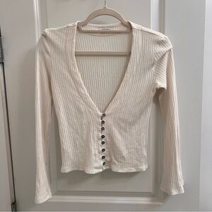 Reformation Ribbed Button-Up Women's Top